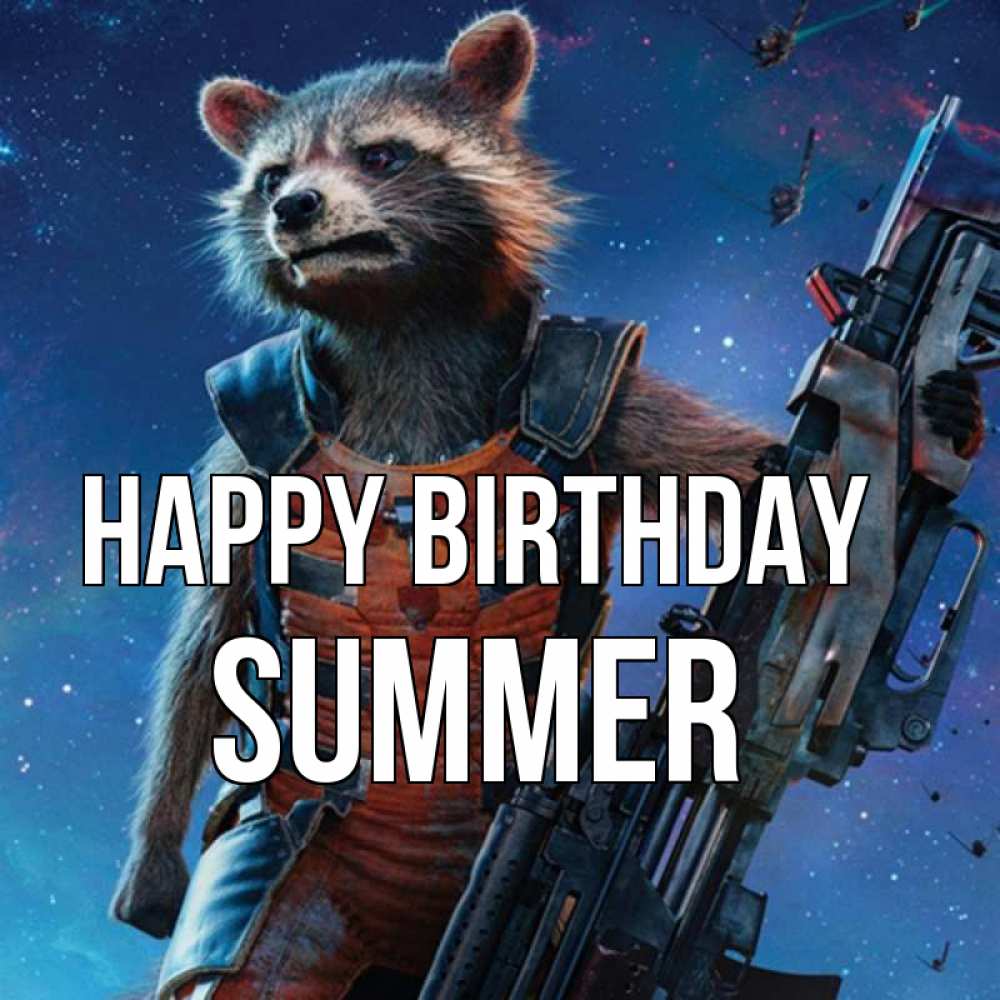 Greetings card с именем, Summer Happy Birthday реактивный Рокета Greetings with text for free download 