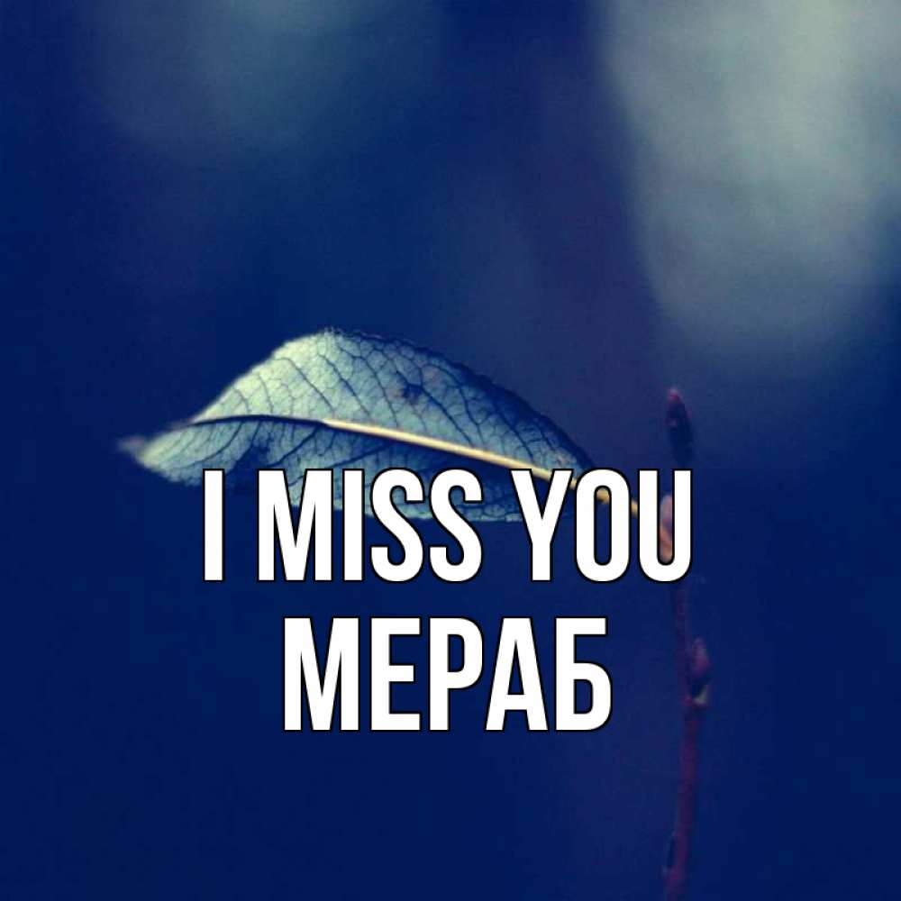 Greetings card с именем, Мераб I miss you одна ветка 1 Greetings with text for free download 