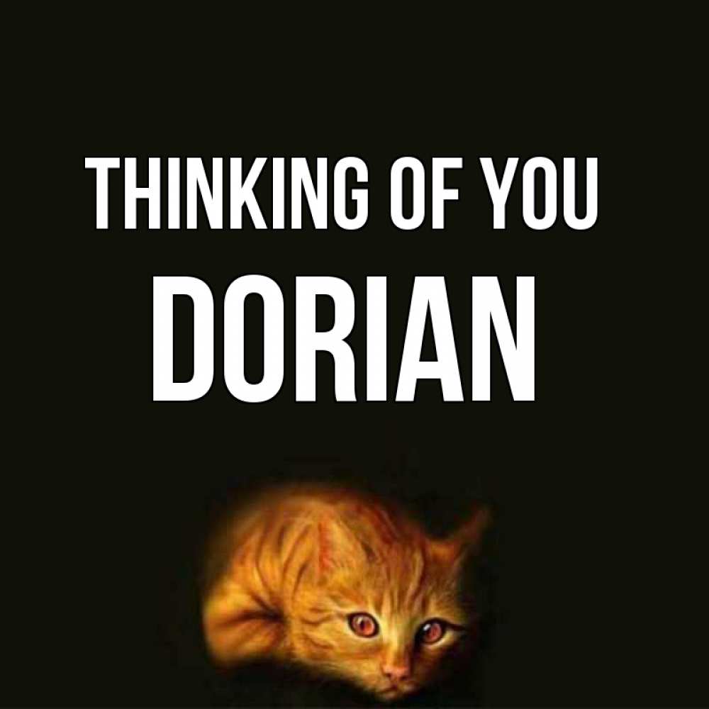Greetings card с именем, Dorian Thinking of you рыжий Greetings with text for free download 