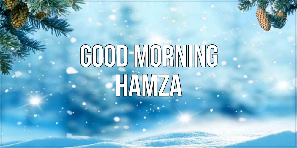 Greetings card с именем, Hamza Good morning зимнее доброе утро Greetings with text for free download 