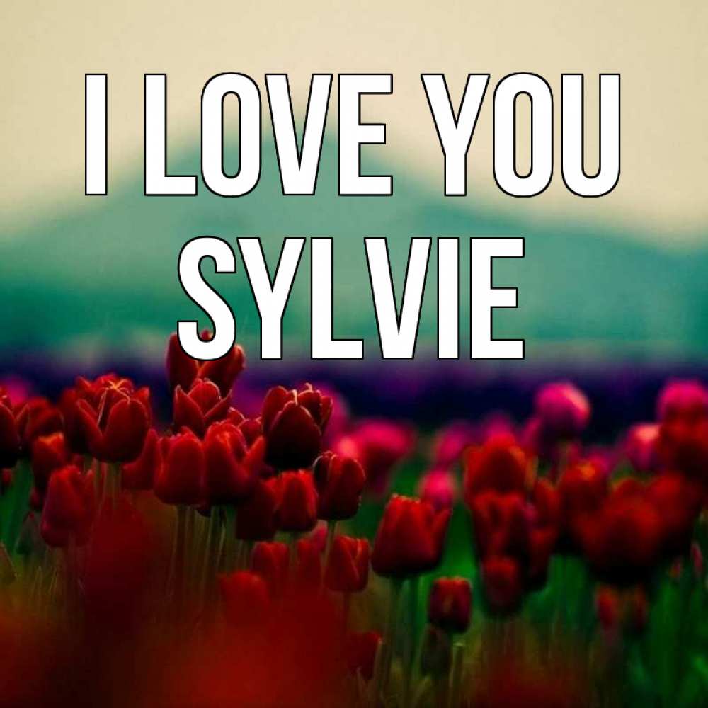 Greetings card с именем, Sylvie I love you тюльпаны 4 Greetings with text for free download 