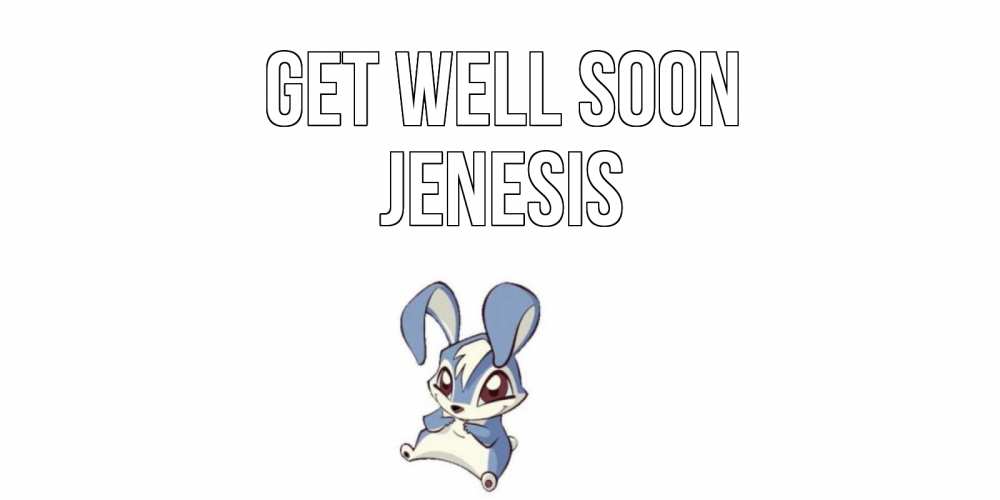 Greetings card с именем, Jenesis Get well soon серый заяц на открытке про выздоравление Greetings with text for free download 