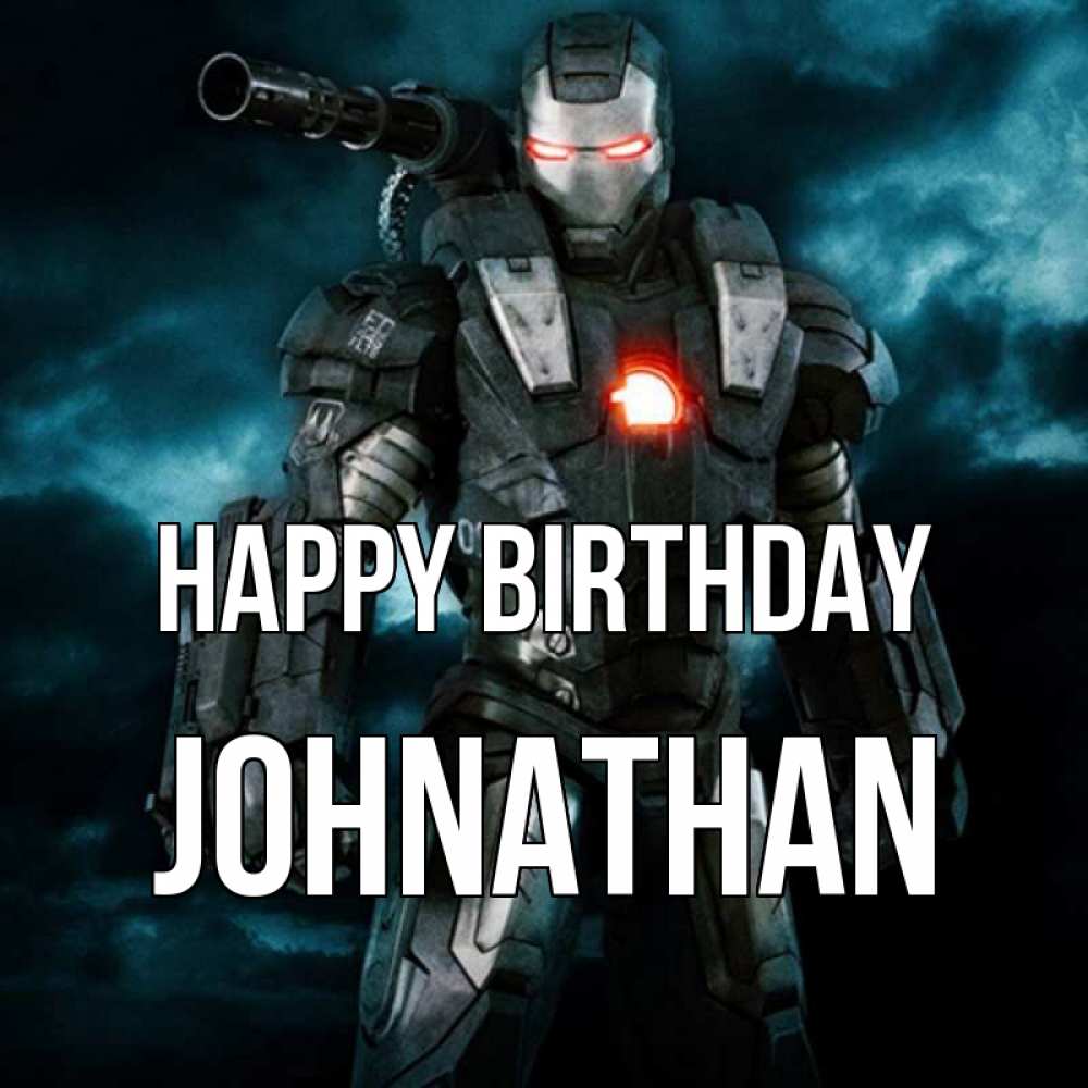 Greetings card с именем, Johnathan Happy Birthday марвел супергерой в новом костюме Greetings with text for free download 