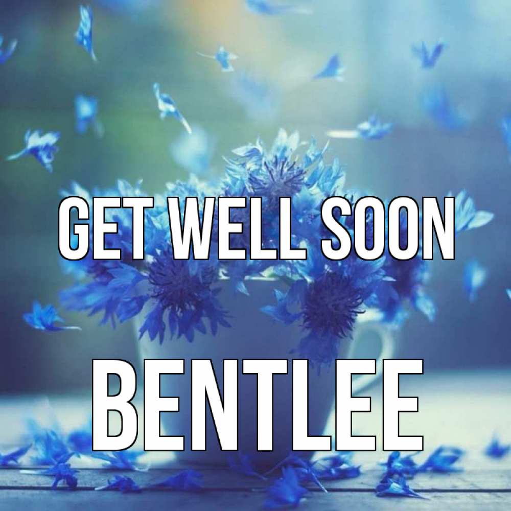 Greetings card с именем, Bentlee Get well soon кружка с зельем и цветами Greetings with text for free download 