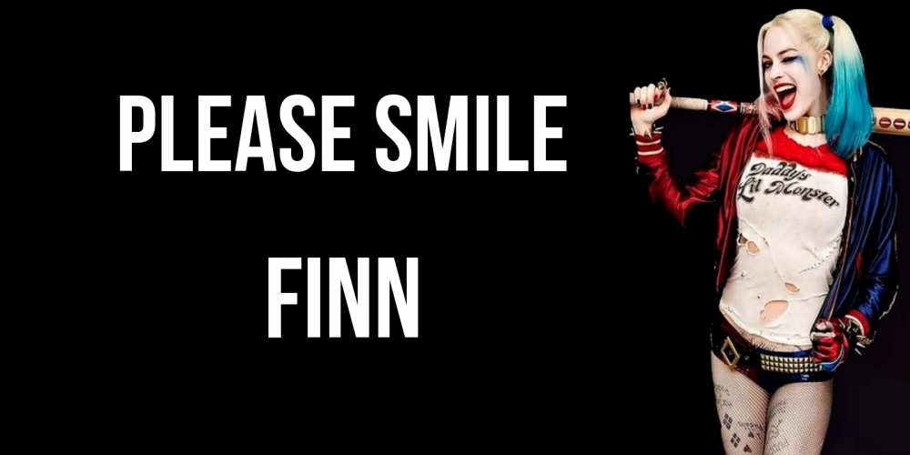 Greetings card с именем, Finn Please smile пожелания быть позитивным Greetings with text for free download 