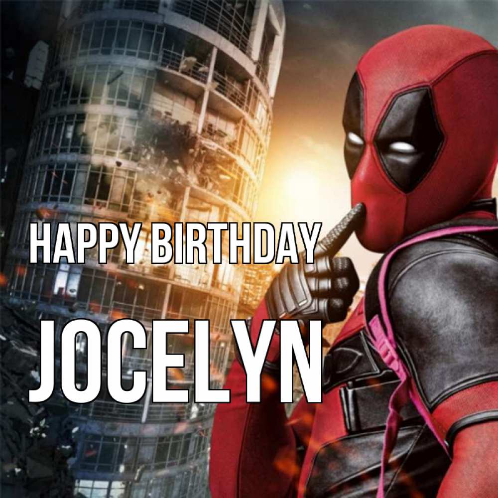 Greetings card с именем, Jocelyn Happy Birthday с супергероями Greetings with text for free download 