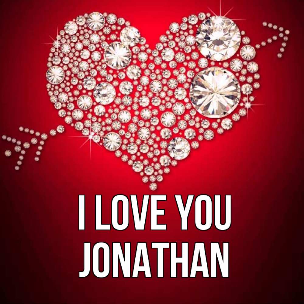 Greetings card с именем, Jonathan I love you стрела купидона Greetings with text for free download 