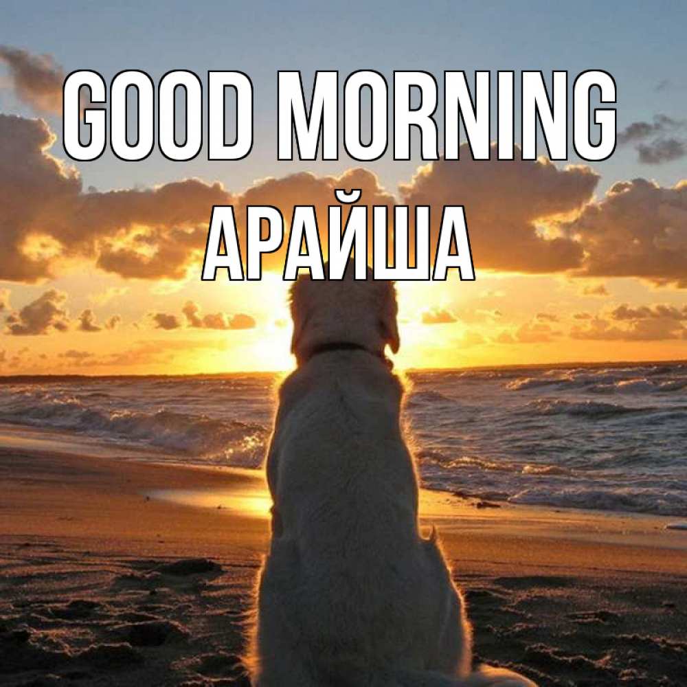 Greetings card с именем, АРАЙША Good morning восход солнца Greetings with text for free download 