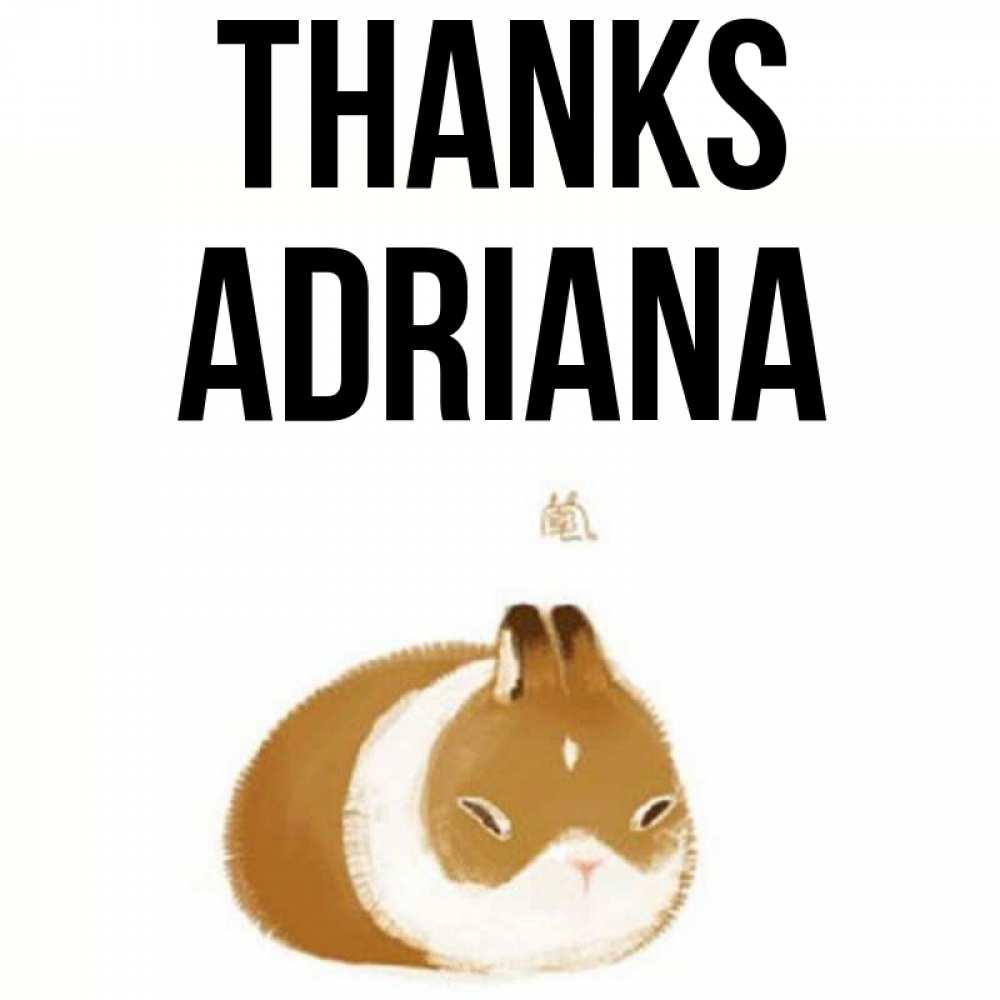 Greetings card с именем, Adriana Thanks коричнево белый домашний питомец Greetings with text for free download 