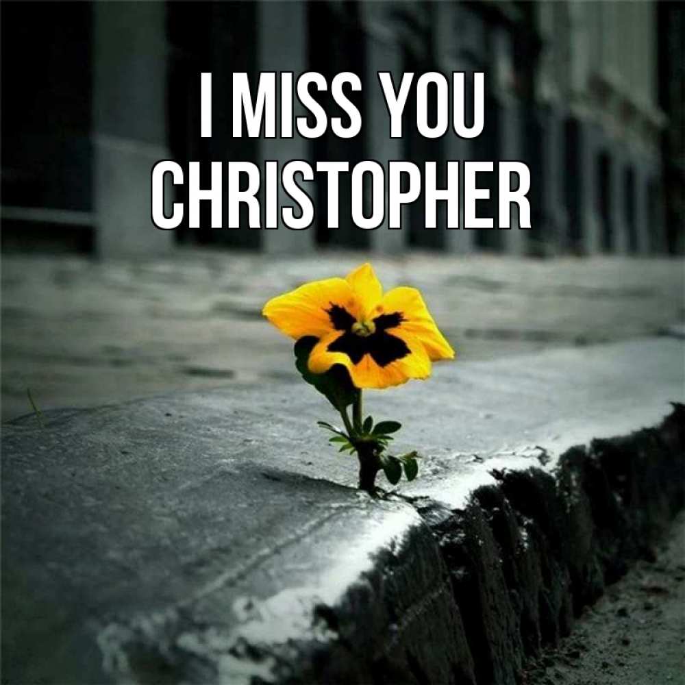 Greetings card с именем, Christopher I miss you надеюсь будет лучше Greetings with text for free download 
