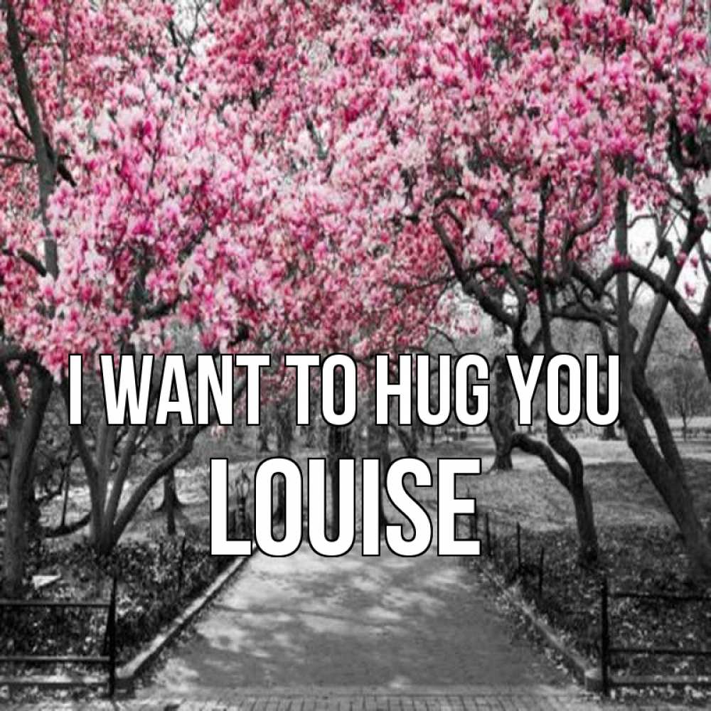 Greetings card с именем, Louise I want to hug you обработанное фото Greetings with text for free download 