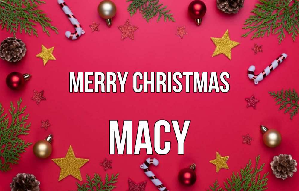 Greetings card с именем, Macy Merry Christmas с рождеством Greetings with text for free download 