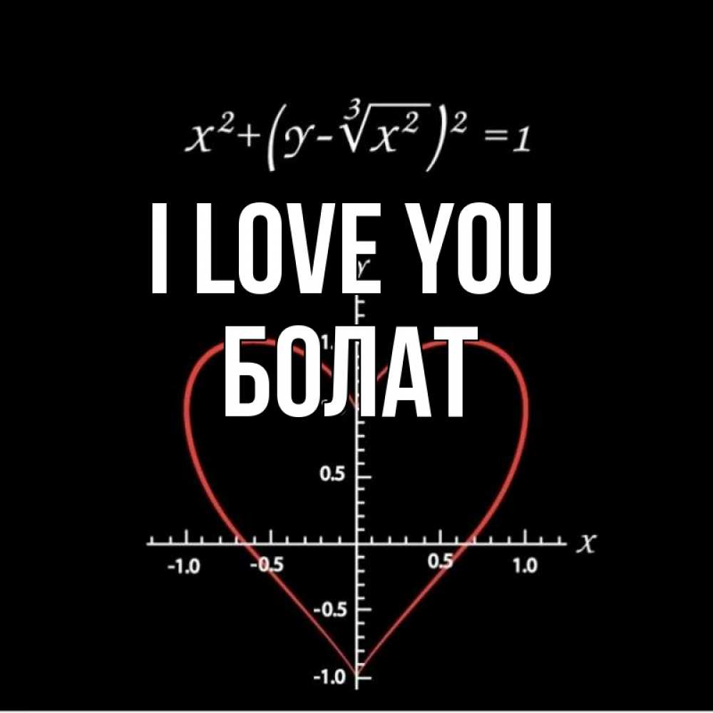 Greetings card с именем, Болат I love you сердечная формула Greetings with text for free download 