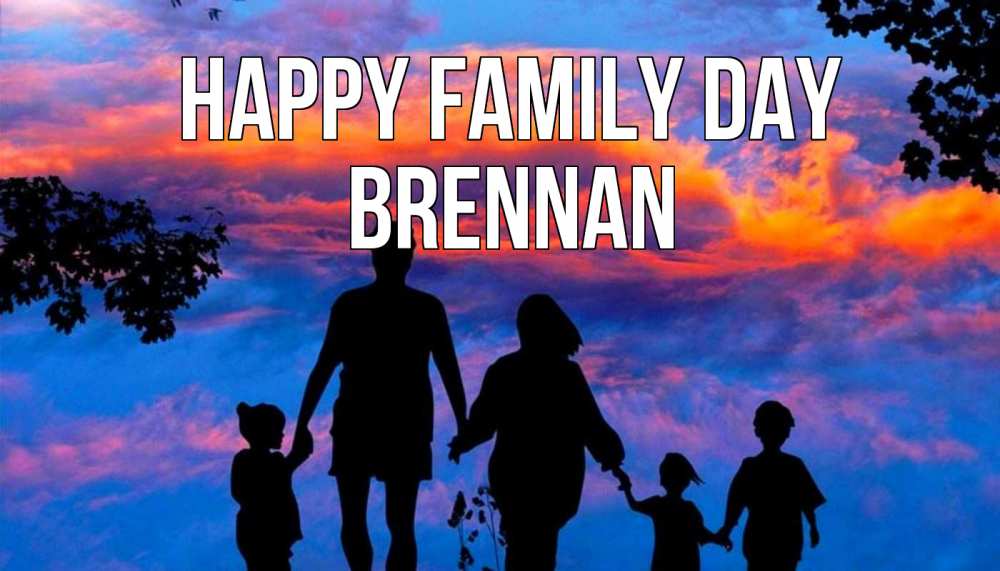 Greetings card с именем, Brennan happy family day семья Greetings with text for free download 