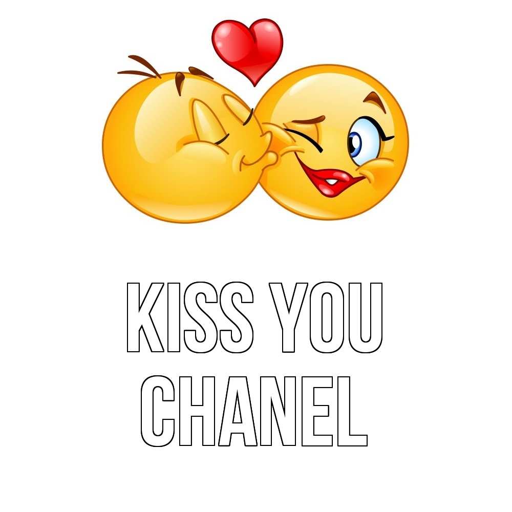 Greetings card с именем, Chanel Kiss you губы и белые зубы Greetings with text for free download 