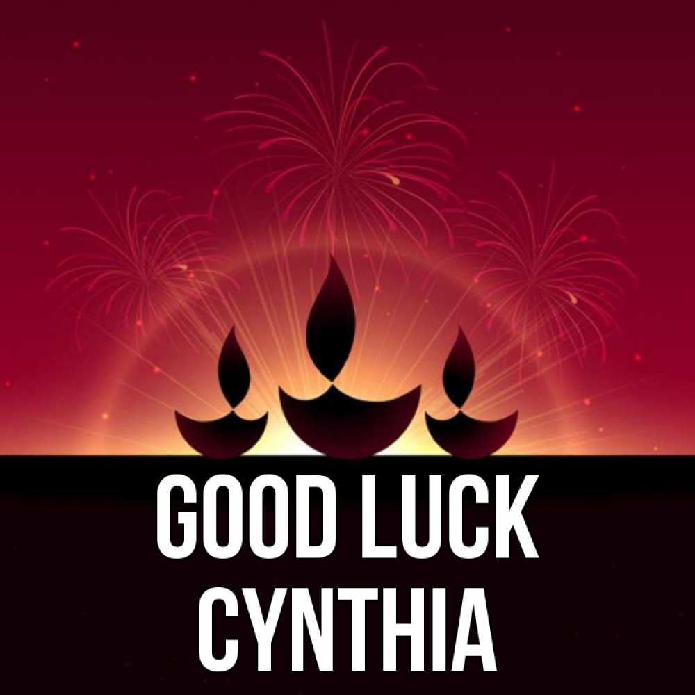 Greetings card с именем, Cynthia Good luck праздник Greetings with text for free download 