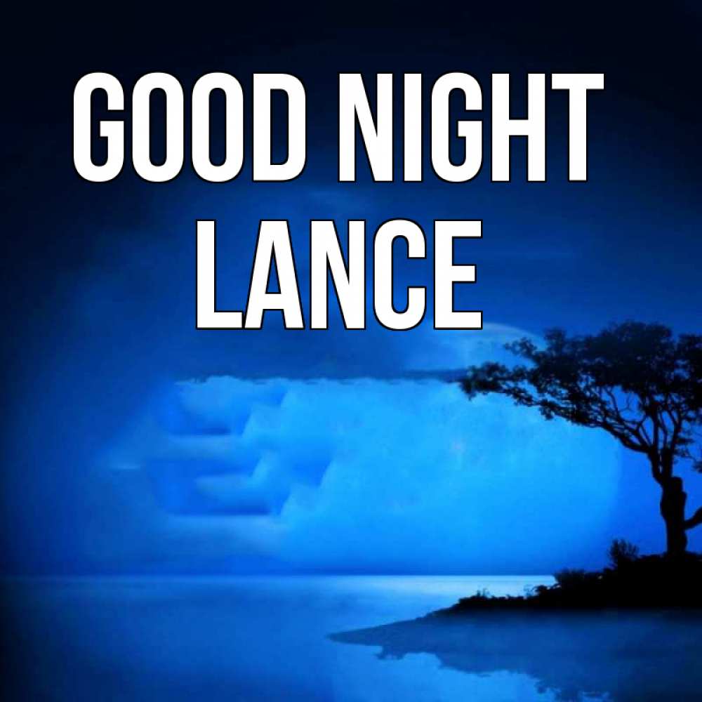 Greetings card с именем, Lance Good night ночное побережье Greetings with text for free download 