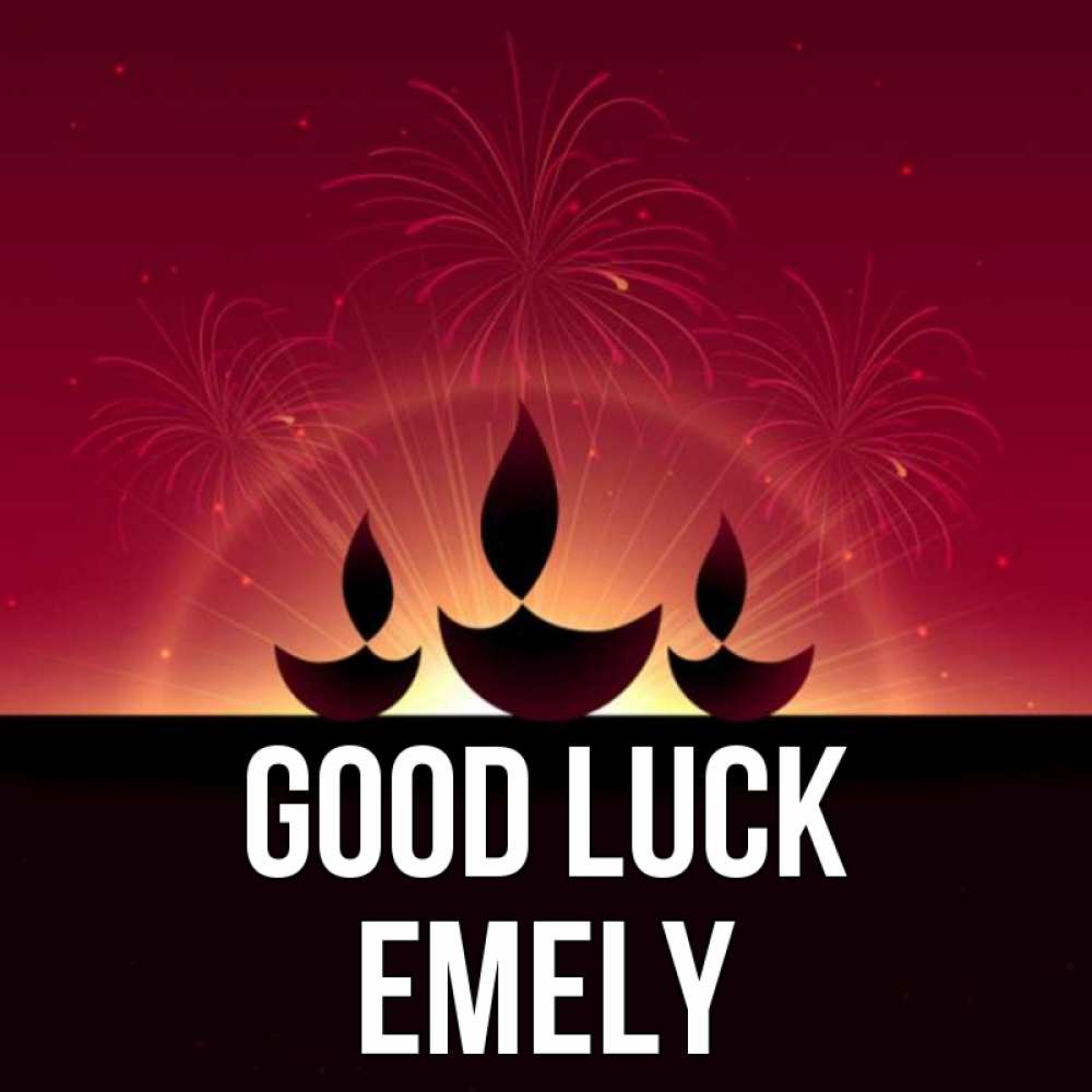 Greetings card с именем, Emely Good luck праздник Greetings with text for free download 