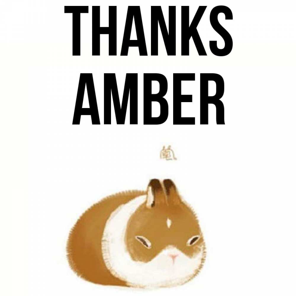 Greetings card с именем, Amber Thanks коричнево белый домашний питомец Greetings with text for free download 