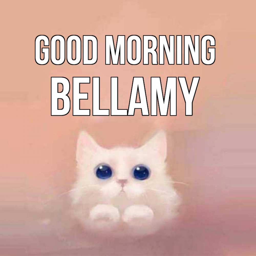 Greetings card с именем, Bellamy Good morning на розовом фоне Greetings with text for free download 