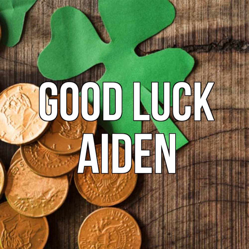Greetings card с именем, Aiden Good luck деревянный фон Greetings with text for free download 