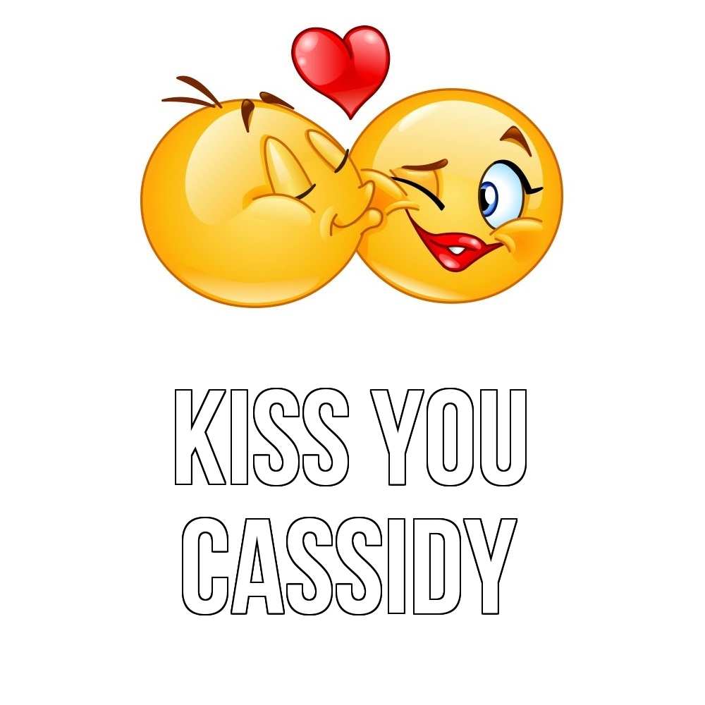 Greetings card с именем, Cassidy Kiss you губы и белые зубы Greetings with text for free download 