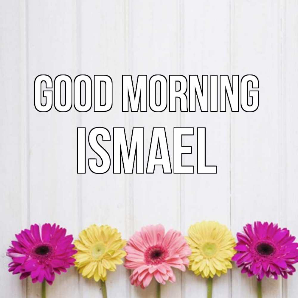 Greetings card с именем, Ismael Good morning красный желтый и розовый цветок Greetings with text for free download 
