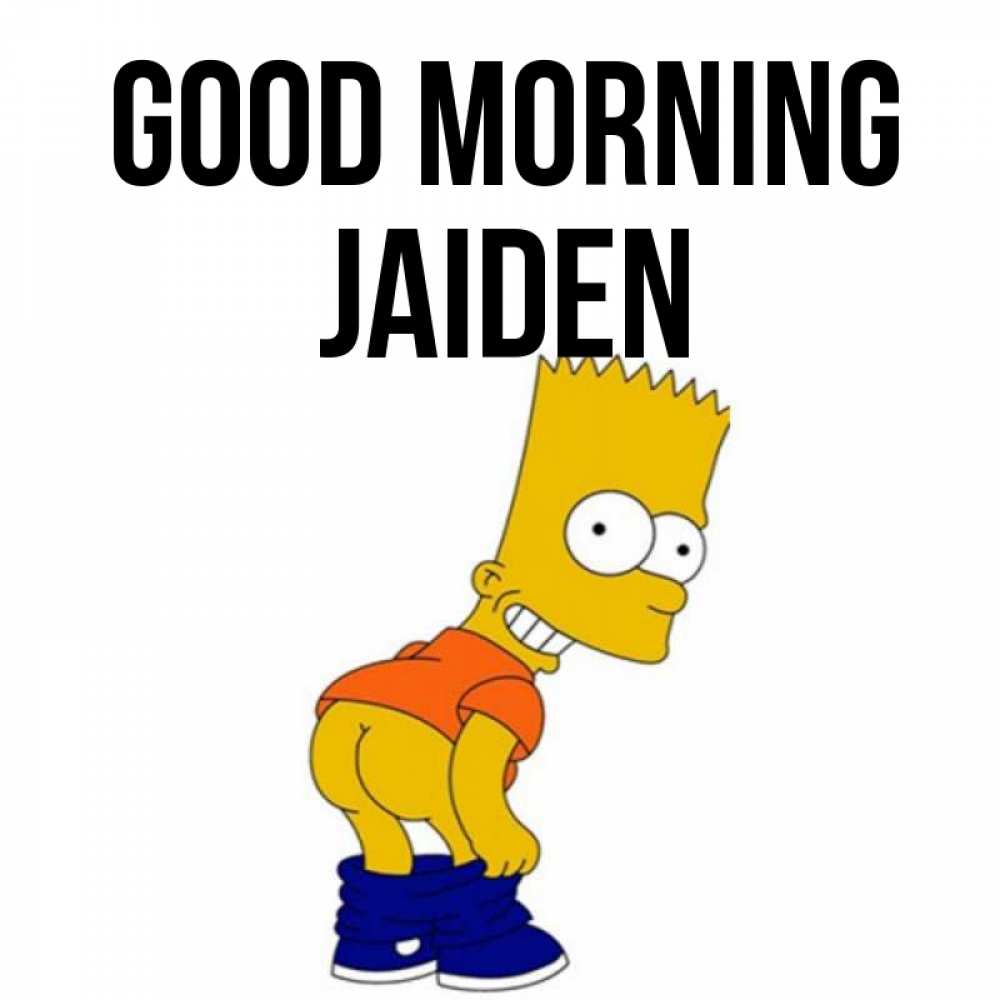 Greetings card с именем, Jaiden Good morning Открытки с Симпсонами Greetings with text for free download 