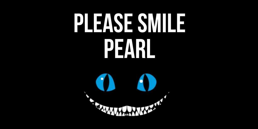 Greetings card с именем, Pearl Please smile кот улыбается Greetings with text for free download 