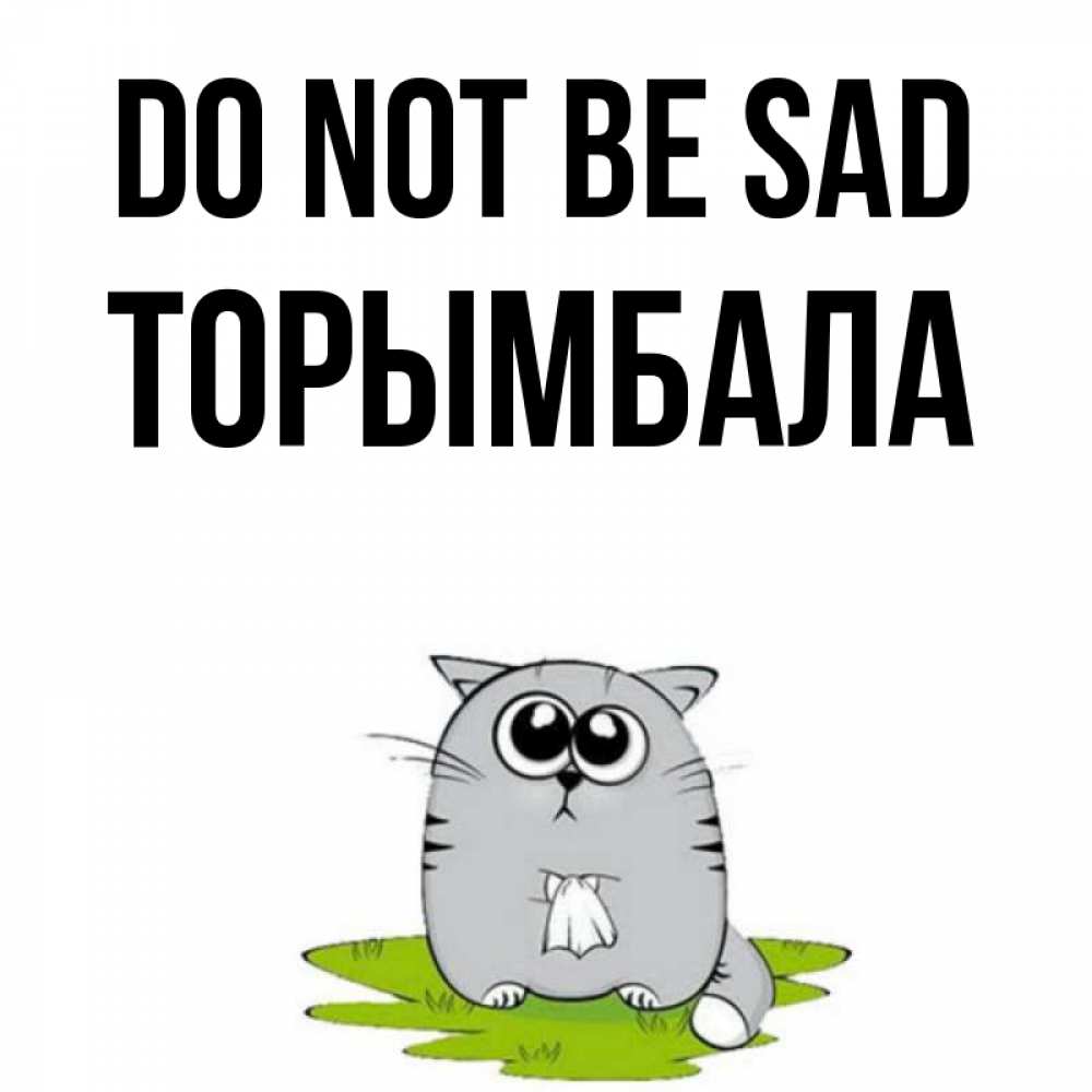 Greetings card с именем, ТОРЫМБАЛА Do not be sad грустный котяра Greetings with text for free download 