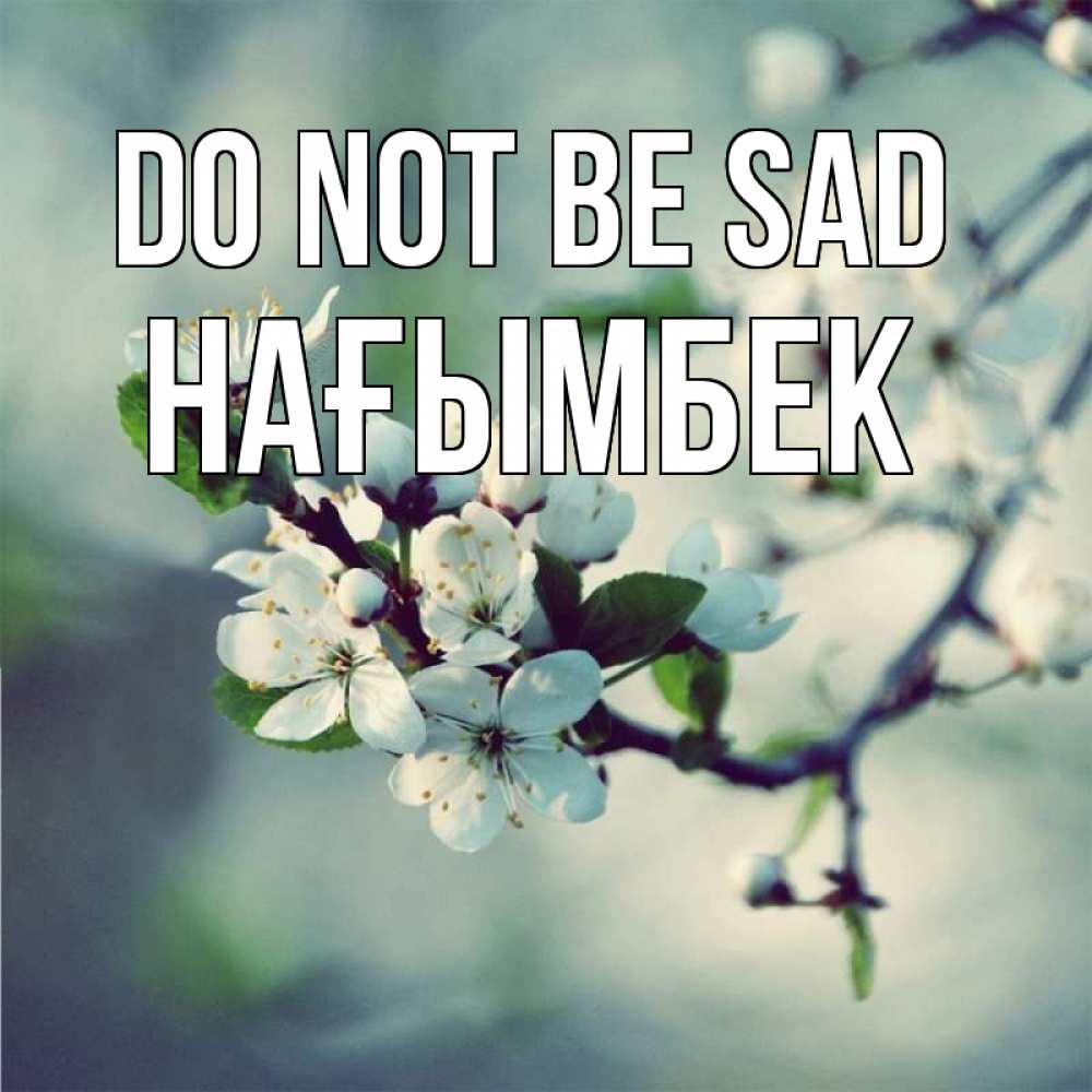 Greetings card с именем, НАҒЫМБЕК Do not be sad яблоня в цвету 1 Greetings with text for free download 