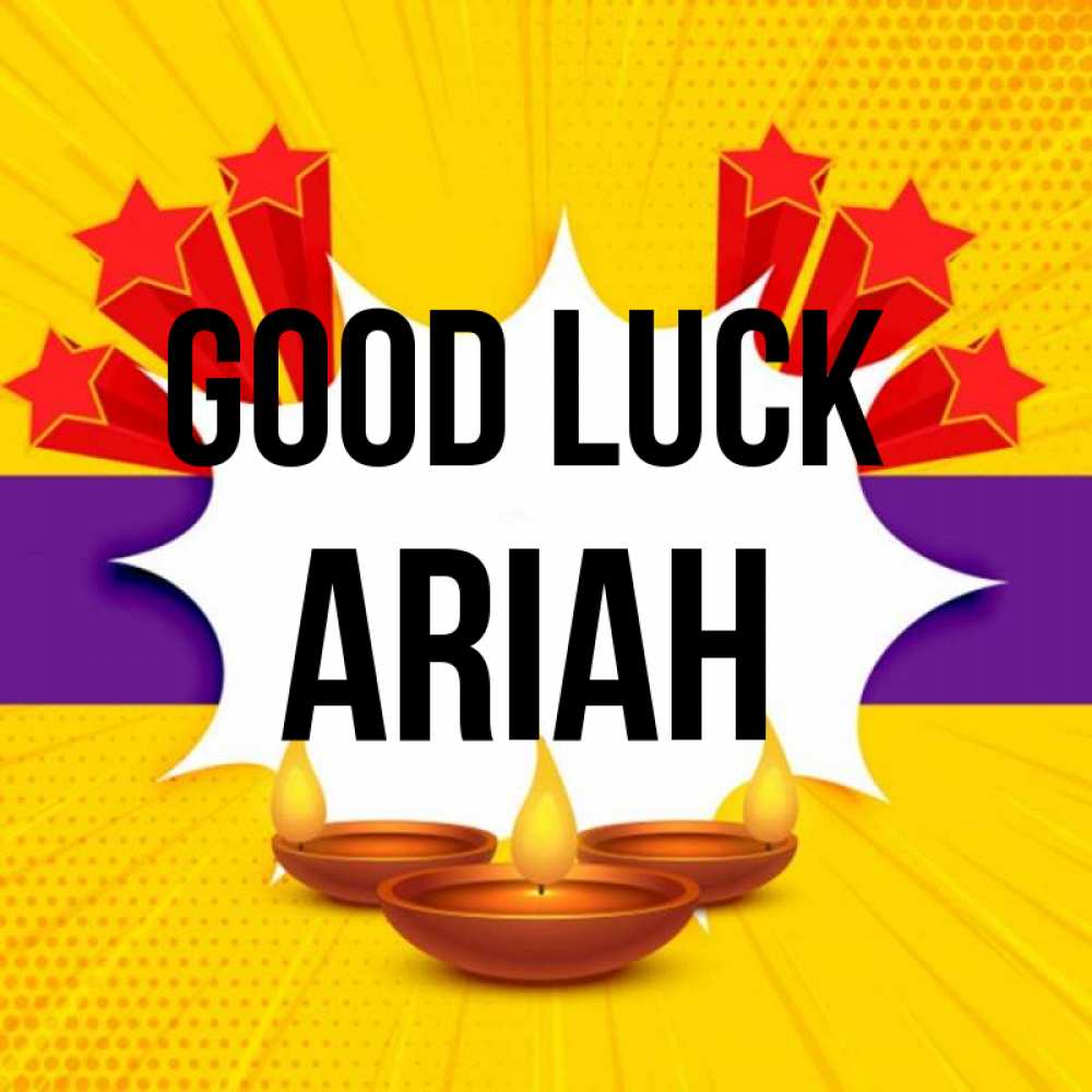 Greetings card с именем, Ariah Good luck векторное изображение Greetings with text for free download 