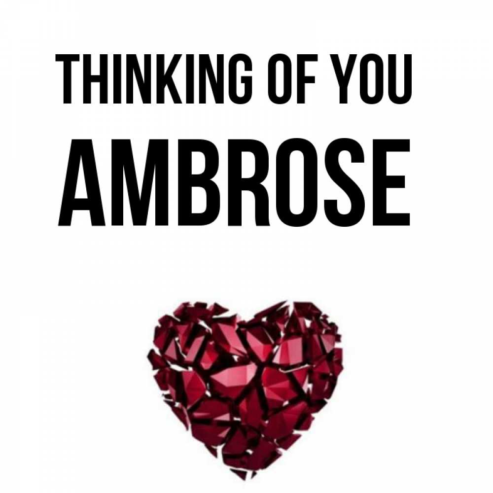 Greetings card с именем, Ambrose Thinking of you рубиновое 1 Greetings with text for free download 