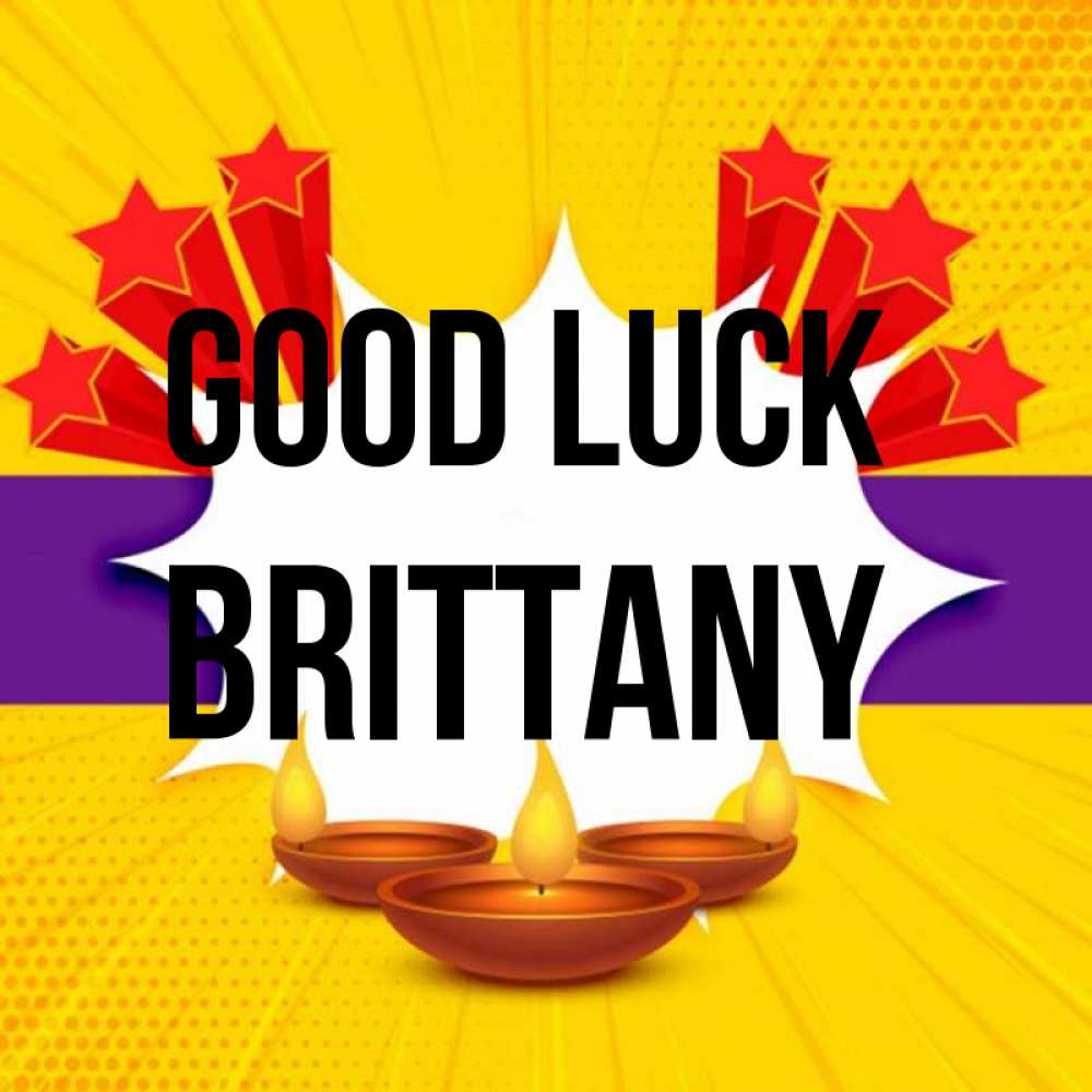 Greetings card с именем, Brittany Good luck векторное изображение Greetings with text for free download 