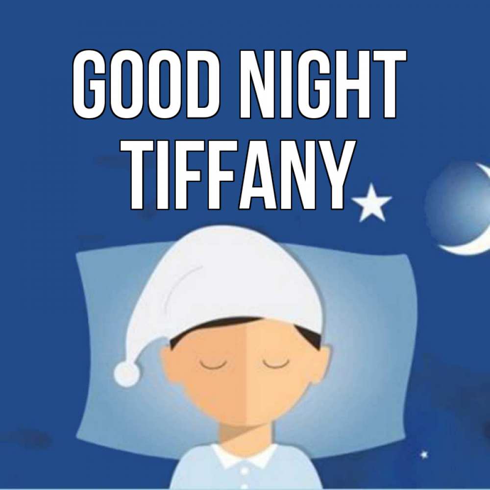 Greetings card с именем, Tiffany Good night подушка и шапочка Greetings with text for free download 