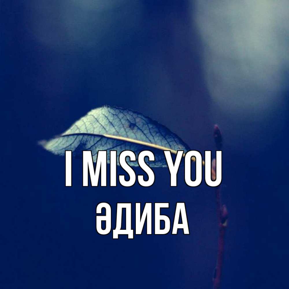 Greetings card с именем, ӘДИБА I miss you одна ветка 1 Greetings with text for free download 