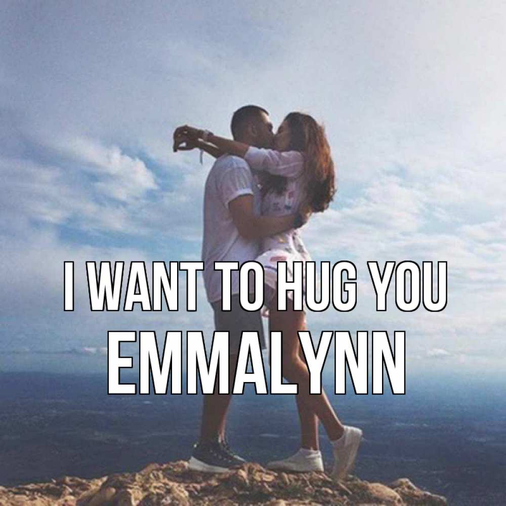 Greetings card с именем, Emmalynn I want to hug you Морской пейзаж Greetings with text for free download 