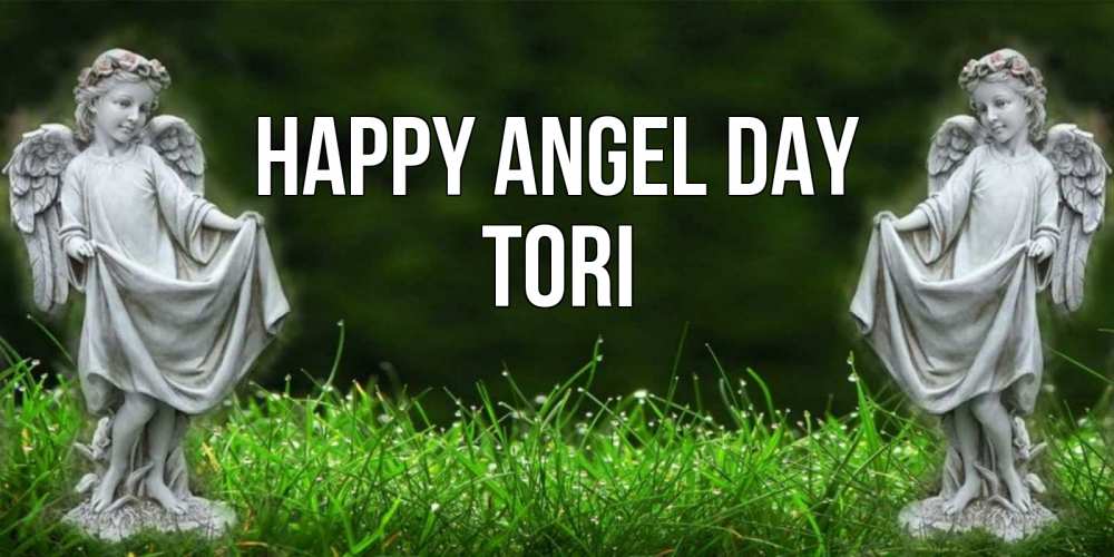 Greetings card с именем, Tori happy angel day небо, ангел, девушка Greetings with text for free download 
