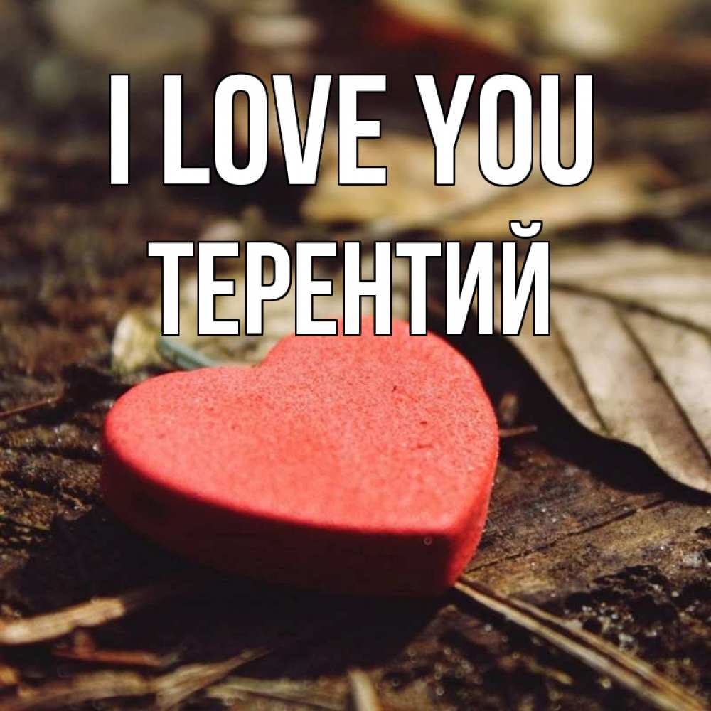 Greetings card с именем, Терентий I love you листья деревье 4 Greetings with text for free download 