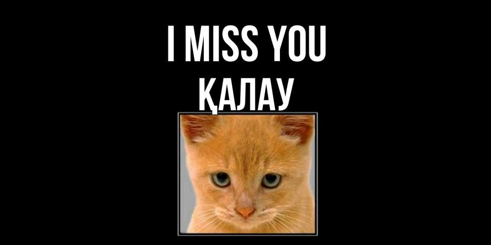 Greetings card с именем, Қалау I miss you открытки рыжий котенок скучает по тебе Greetings with text for free download 