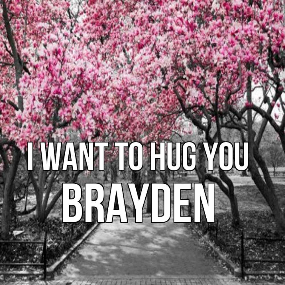 Greetings card с именем, Brayden I want to hug you обработанное фото Greetings with text for free download 
