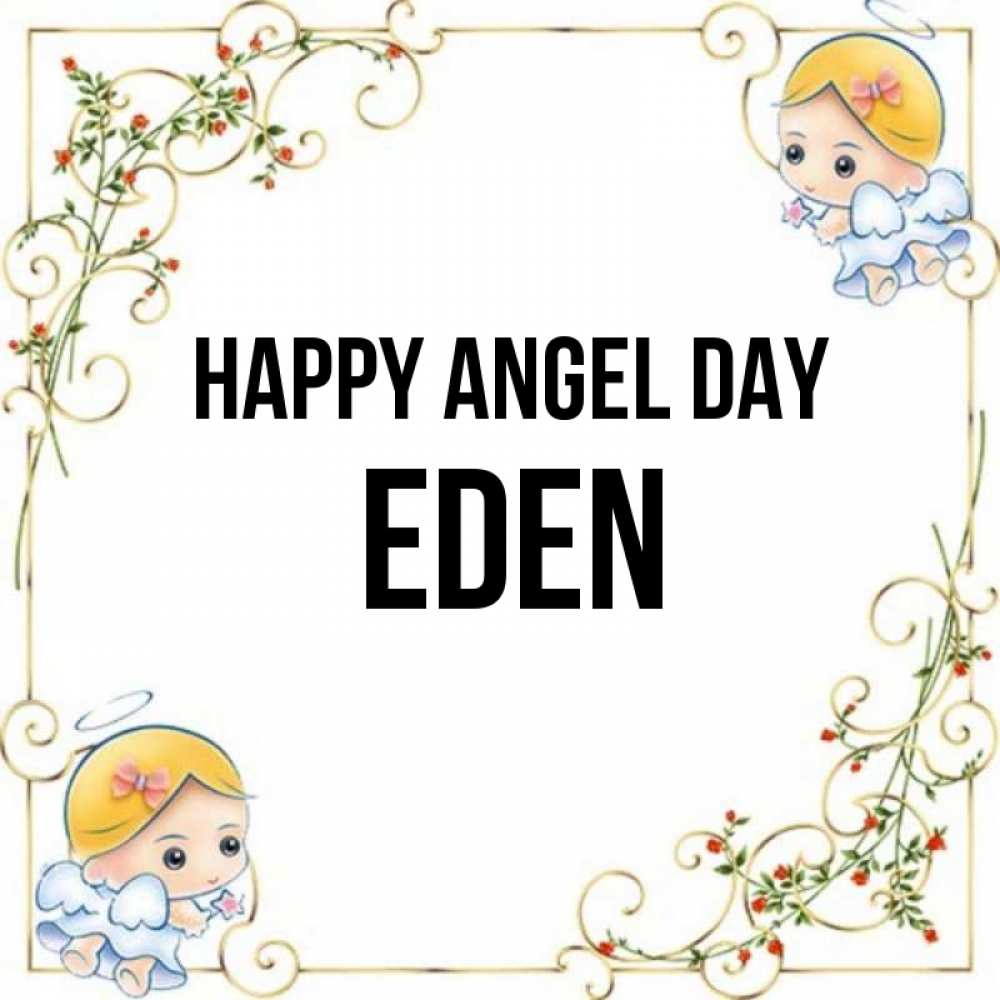 Greetings card с именем, Eden happy angel day девочки ангелы Greetings with text for free download 