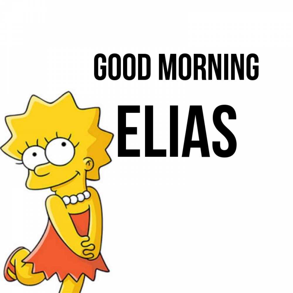 Greetings card с именем, Elias Good morning в платье и ожерелье Greetings with text for free download 