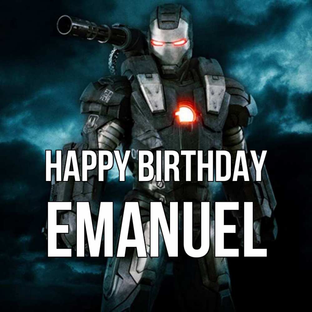 Greetings card с именем, Emanuel Happy Birthday марвел супергерой в новом костюме Greetings with text for free download 