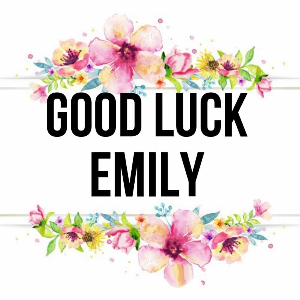 Greetings card с именем, Emily Good luck пусть повезет 1 Greetings with text for free download 