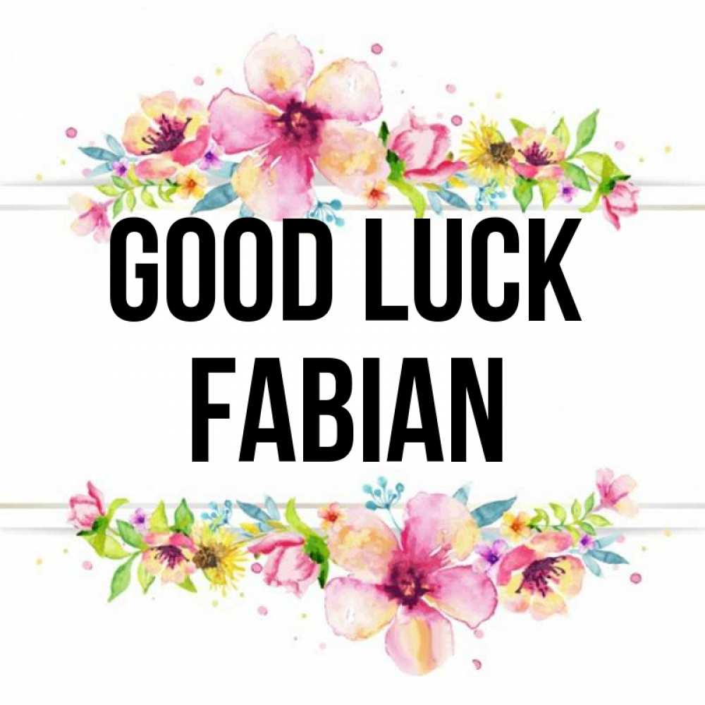 Greetings card с именем, Fabian Good luck пусть повезет 1 Greetings with text for free download 