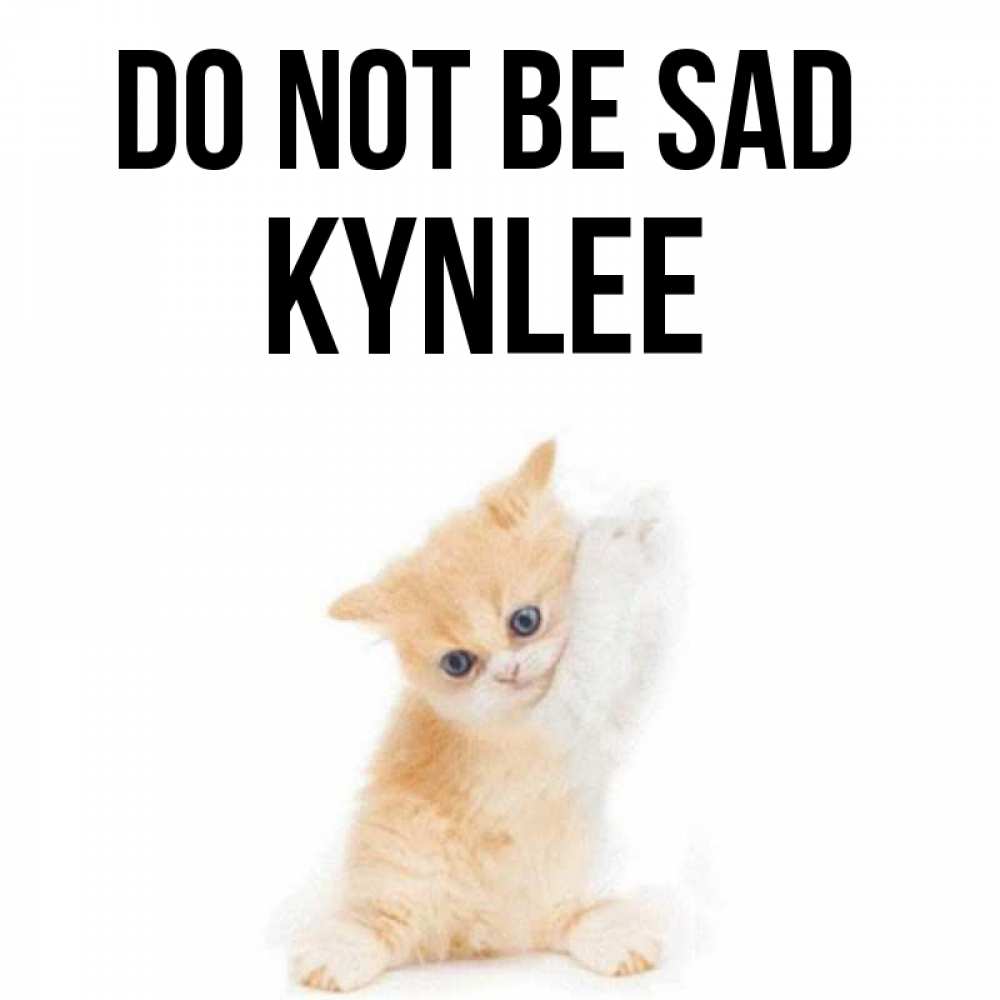 Greetings card с именем, Kynlee Do not be sad просящий кот Greetings with text for free download 