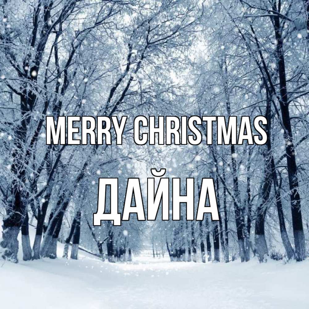 Greetings card с именем, Дайна Merry Christmas снег, лес, парк Greetings with text for free download 