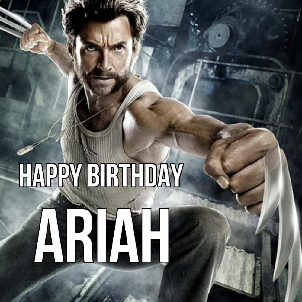 Greetings card с именем, Ariah Happy Birthday супергерой в ярости Greetings with text for free download 