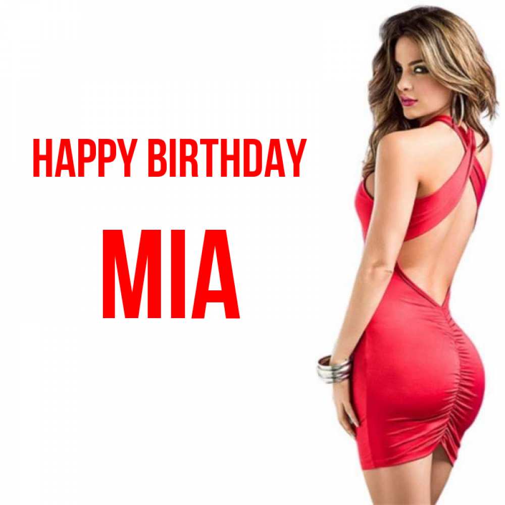 Greetings card с именем, Mia Happy Birthday Поздравительная открытка для парня или подруги Greetings with text for free download 